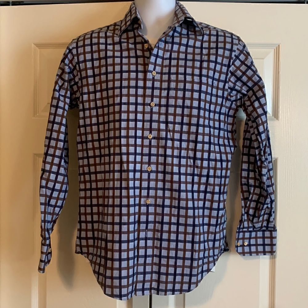 SCOTT BARBER, dress shirt, small, 100% cotton, new condition